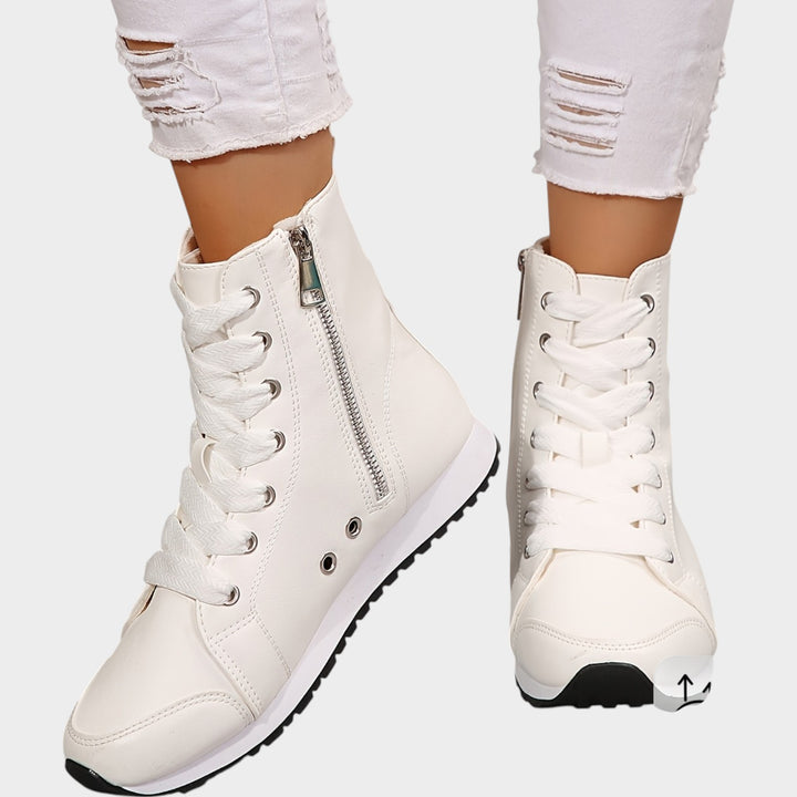 Women’s Ankle Boots Side Zip Lace Up Casual Style