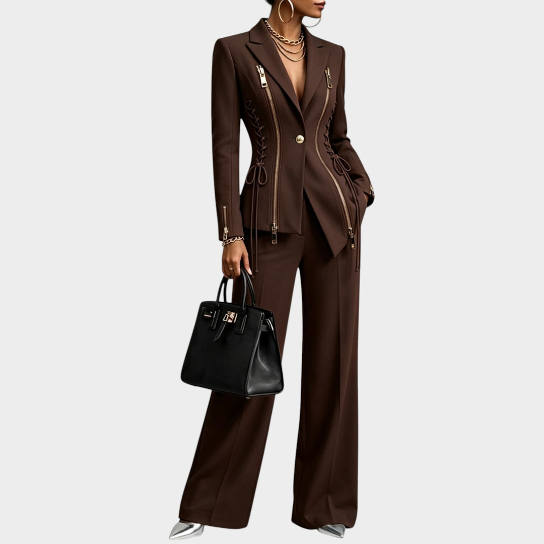 Women’s Two Piece Suit Set Wide Leg Trousers