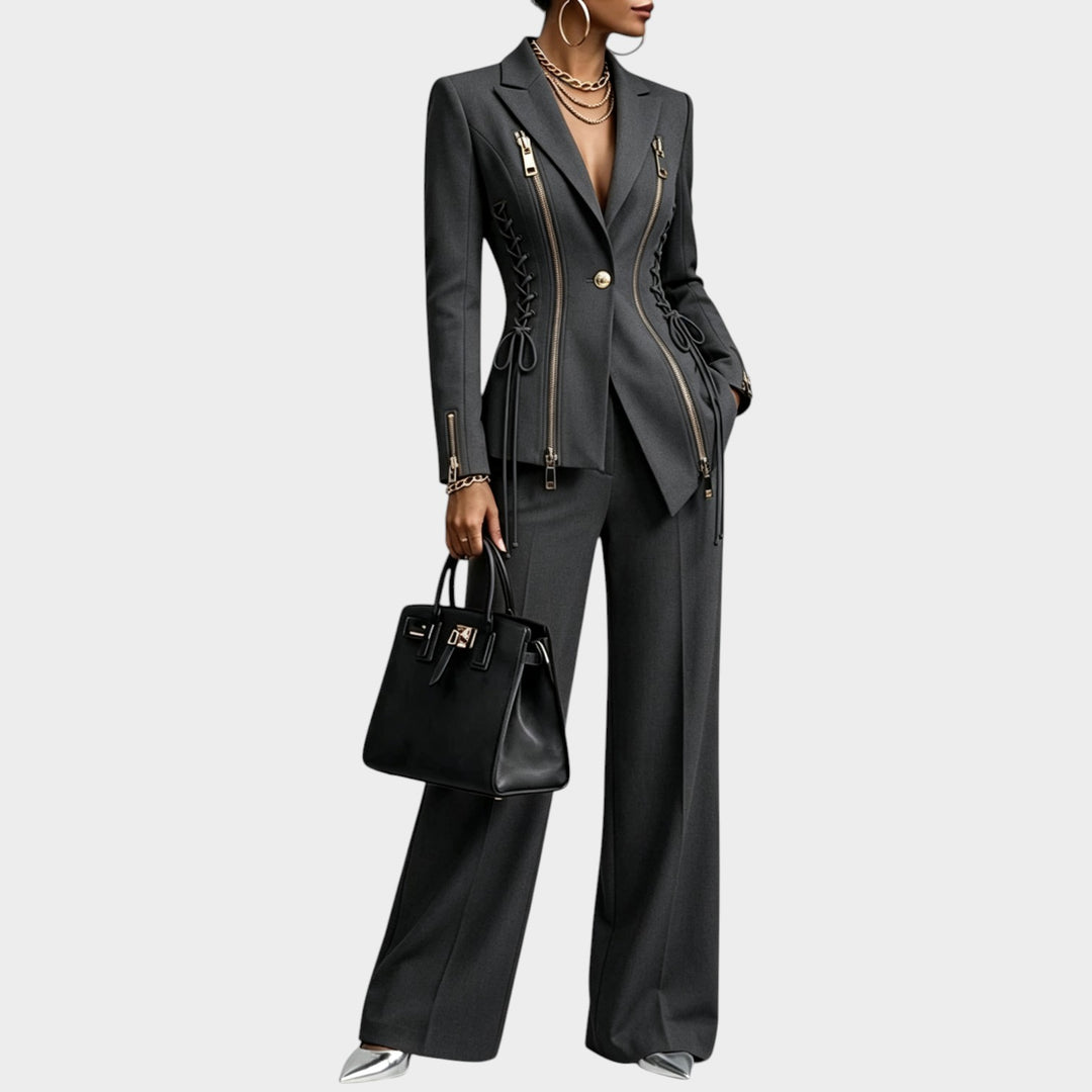 Women’s Two Piece Suit Set Wide Leg Trousers