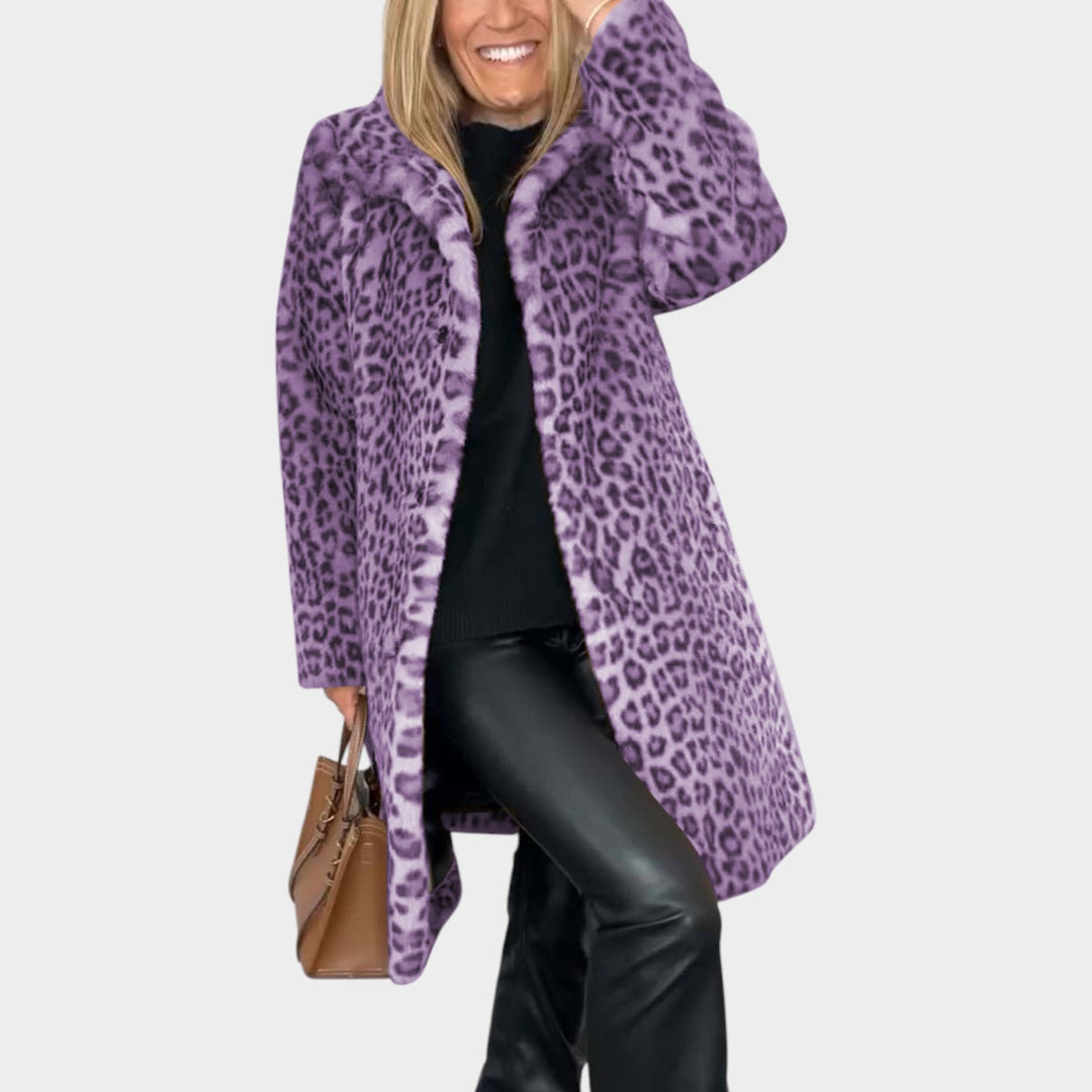 Women’s Animal Print Coat Classic Winter Outerwear