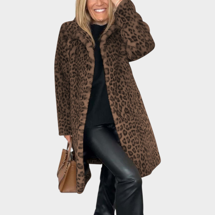 Women’s Animal Print Coat Classic Winter Outerwear