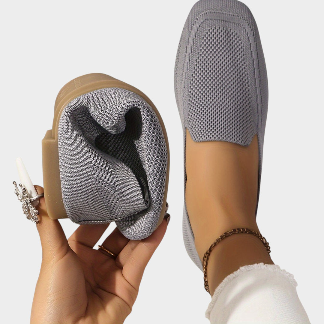 Women’s Knit Ballet Flats Square Toe Wide Fit