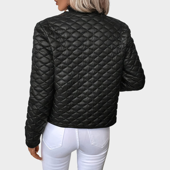 Women’s Quilted Jacket Casual Button Front Pocket