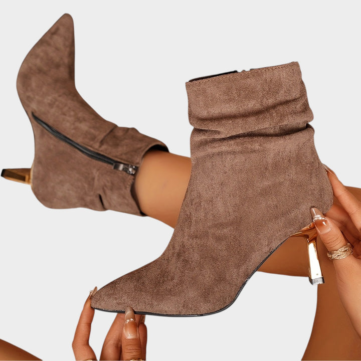 Women’s Ankle Boots Kitten Heel Plush Lined Elegant Style