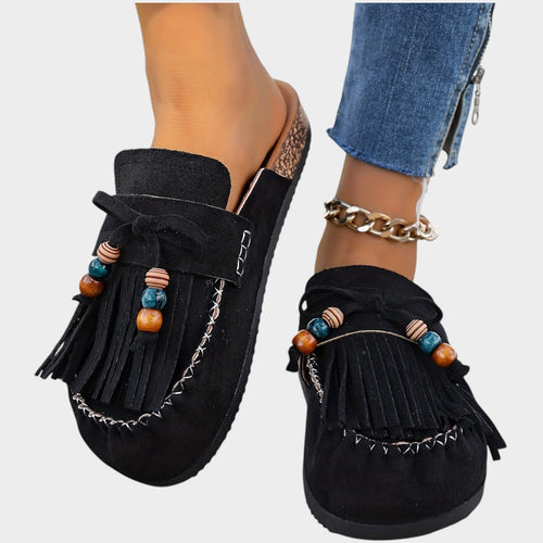 Women’s Mule Loafers Slip On Tassel Detail