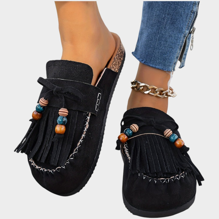 Women’s Mule Loafers Slip On Tassel Detail