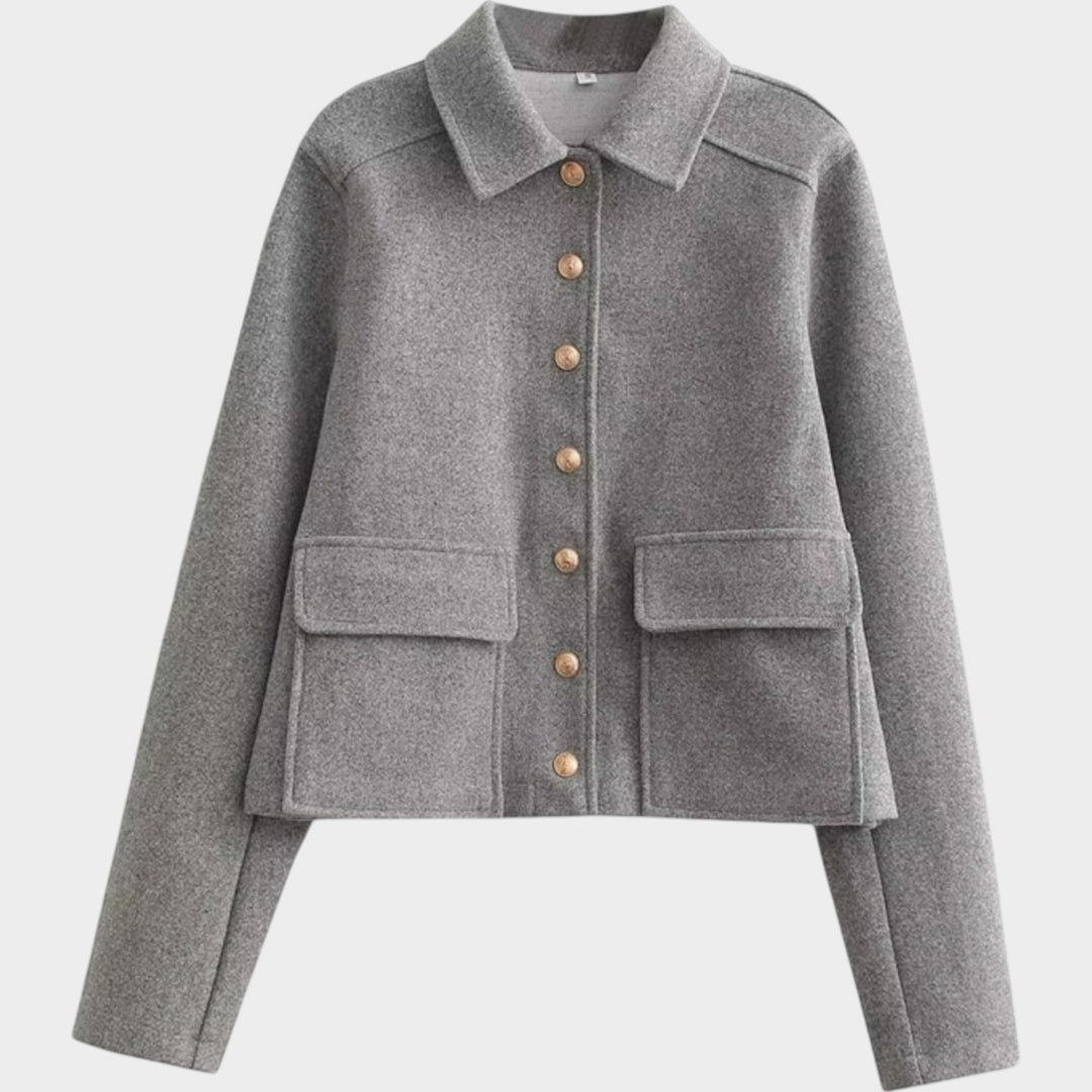 Women’s Casual Jacket Button Front Patch Pockets