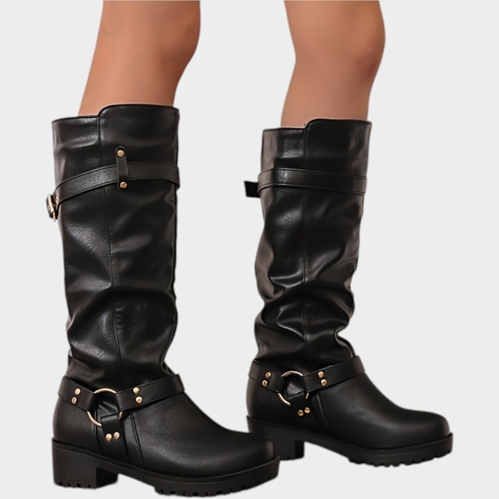 Women’s Knee High Slouch Boots Classic Style Wide Fit