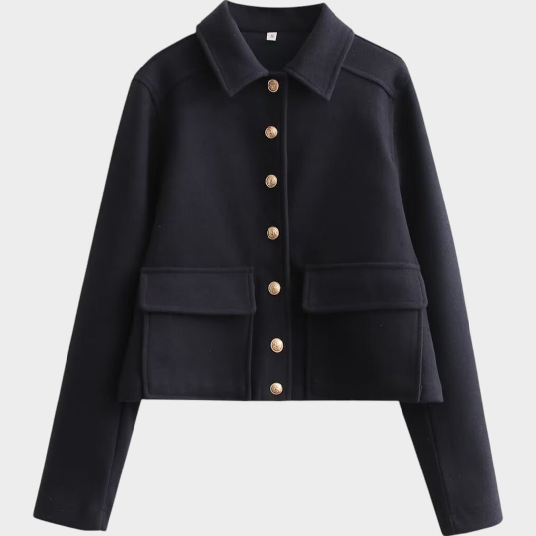 Women’s Casual Jacket Button Front Patch Pockets