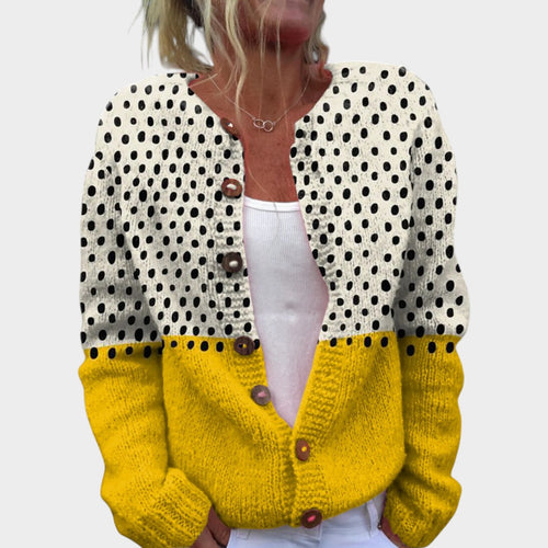 Women's Color Block Polka Dot | Sophisticated Cardigan