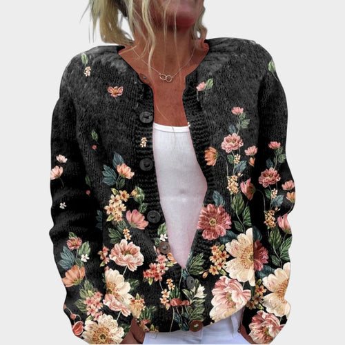 Women’s Knit Cardigan Vintage Floral Pattern