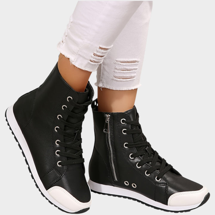 Women’s Ankle Boots Side Zip Lace Up Casual Style