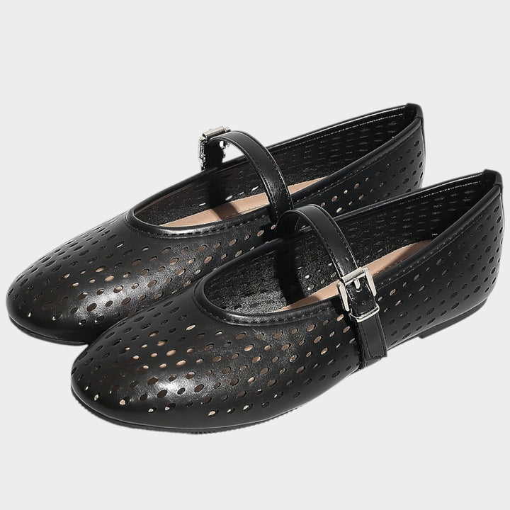 Women’s Ballet Flats Hollow Out Buckle Strap