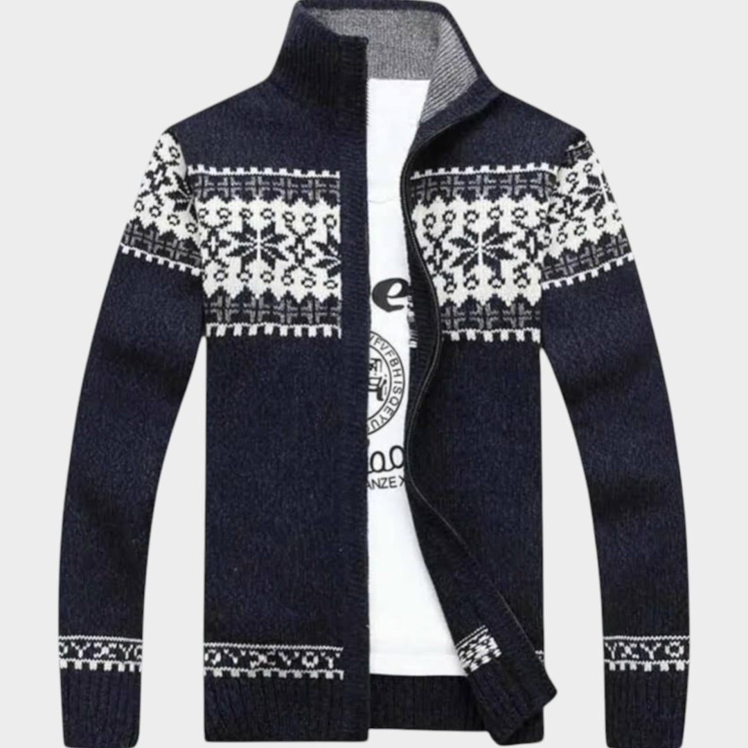Mock Neck Full-ZIp Knit | Cardigan