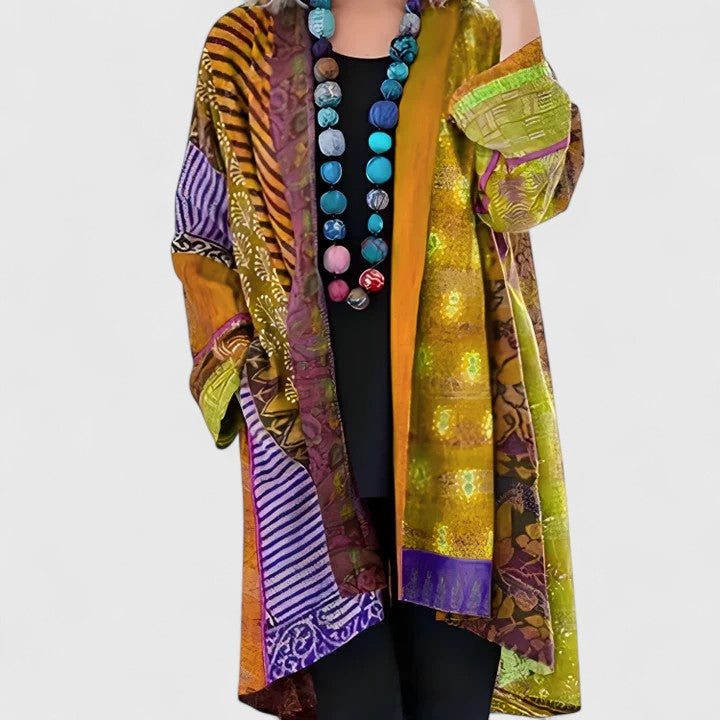 Women’s Knit Cardigan Open Front Vintage Print