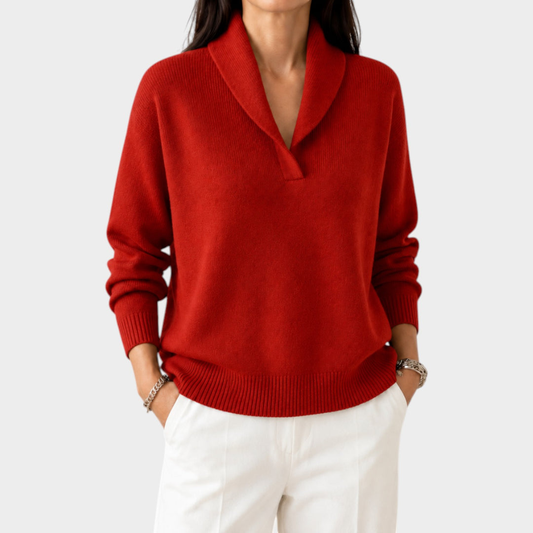 Women’s Knit Sweater Soft V Neck Long Sleeve