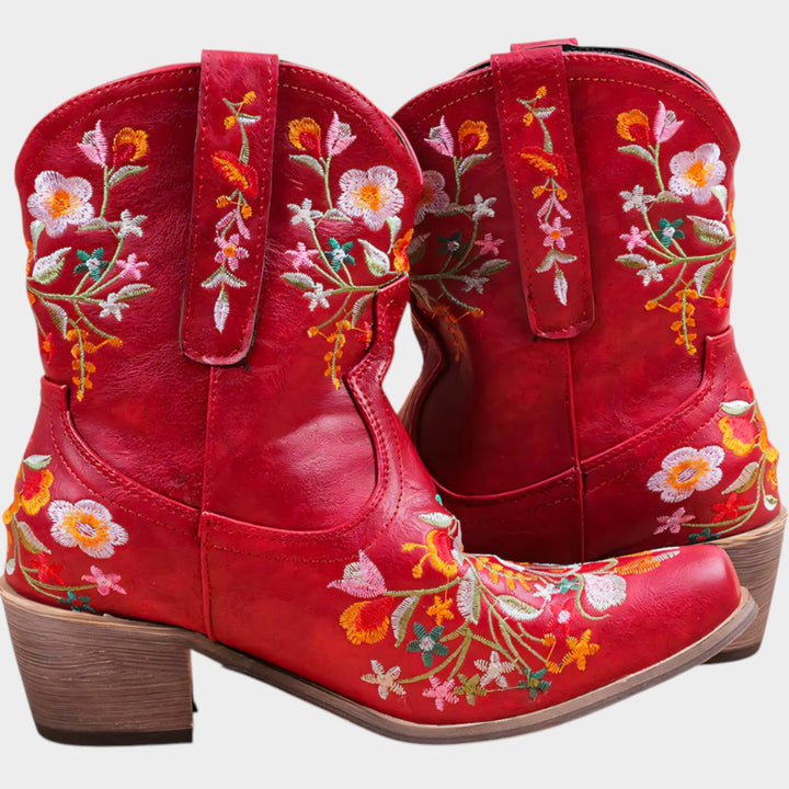 Floral Cowboy Ankle Boots