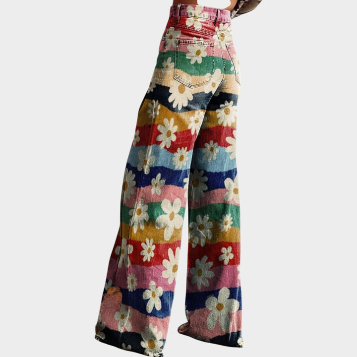Women’s Floral Pants Wide Leg Chic Flowy Fit