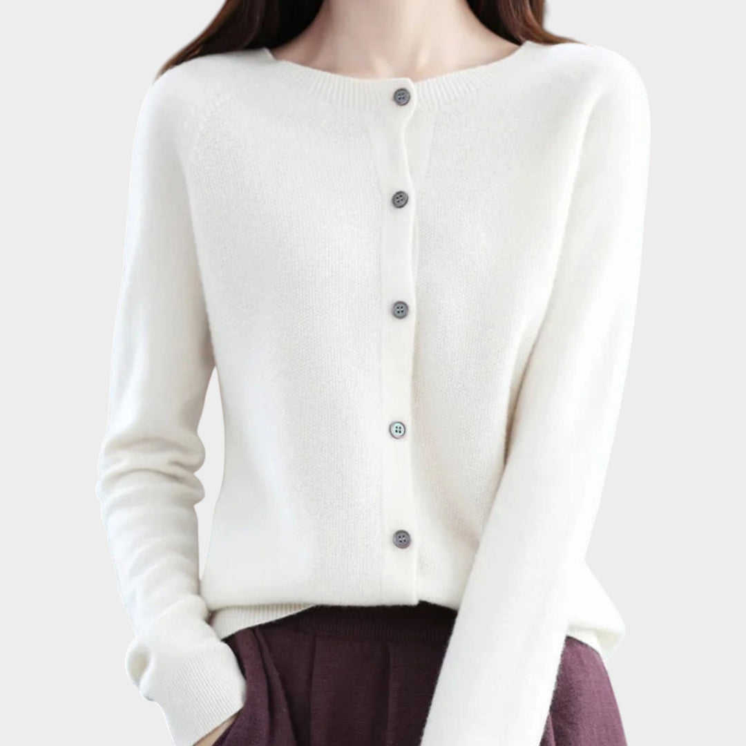Women’s Knit Cardigan Crew Neck Soft Texture