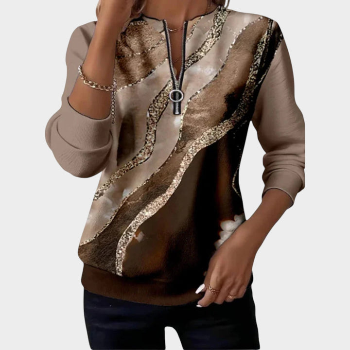 Women’s Quarter Zip Sweatshirt Art Print Everyday Style