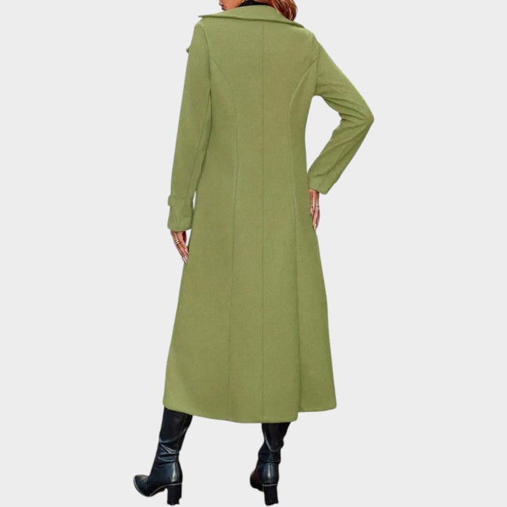 Women’s Double Breasted Coat Notched Lapel Collar