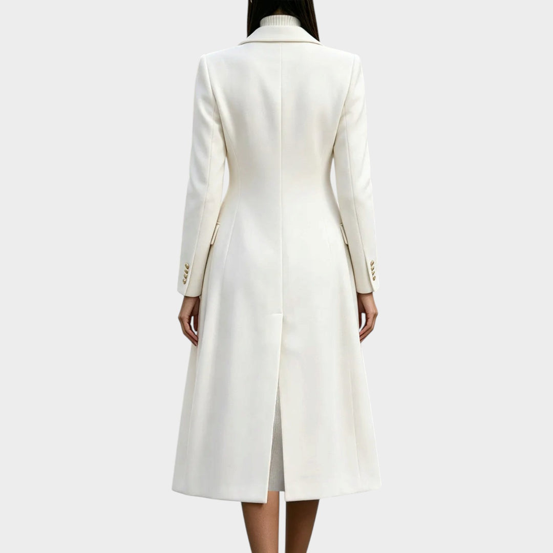 Women’s Long Coat Elegant Classic Tailored Style