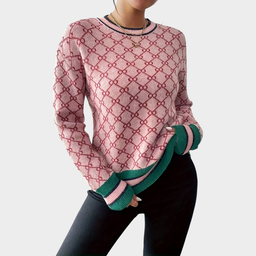 Women’s Knit Sweater Round Neck Ribbed Hem