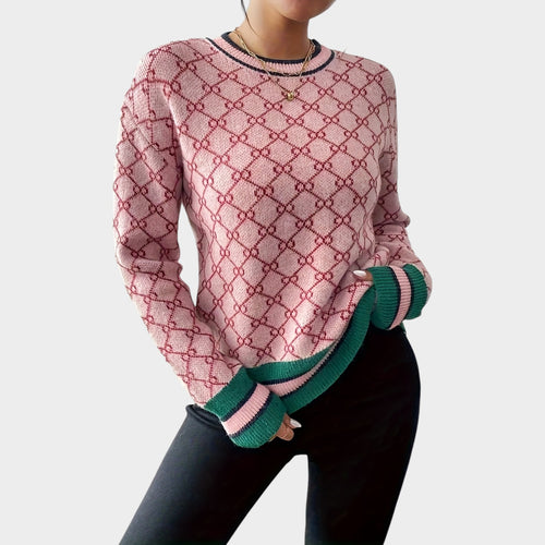 Women’s Knit Sweater Round Neck Ribbed Hem