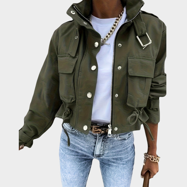 Women’s Jacket Casual Stand Collar Cropped Hooded
