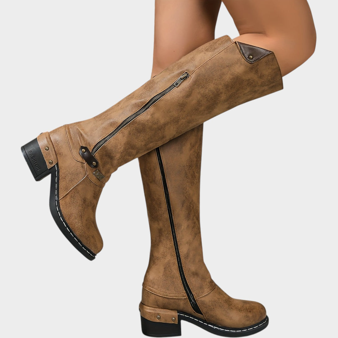 Women’s High Boots Side Zipper Casual Style