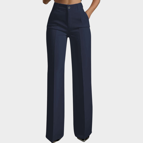 Women’s High-Waist Pants Elastic Waist Casual Trousers