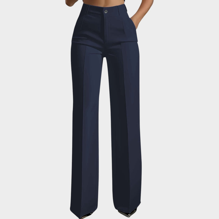 Women’s High-Waist Pants Elastic Waist Casual Trousers