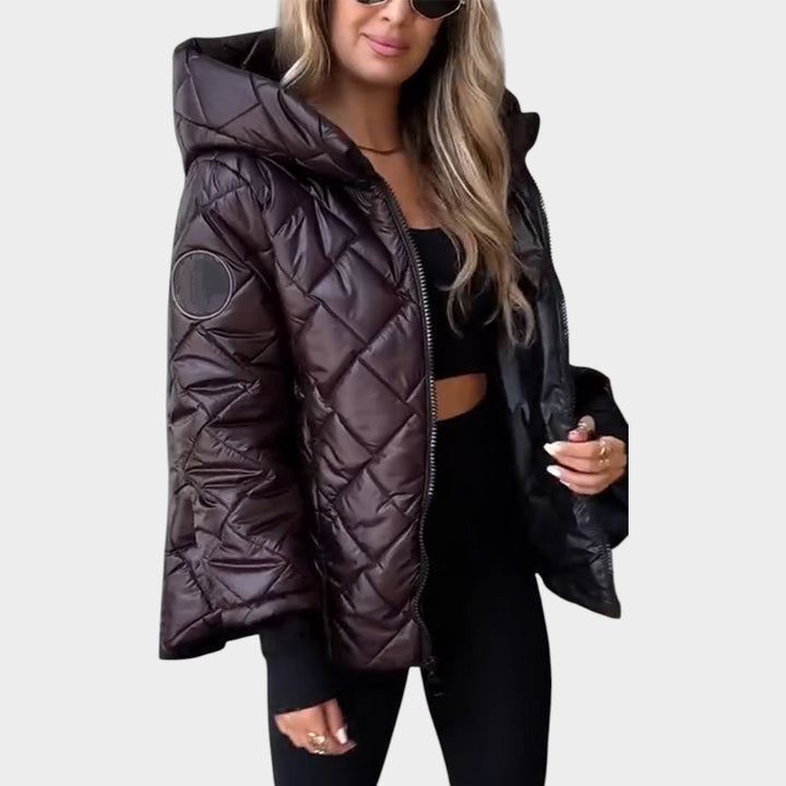 Women’s Quilted Hooded Puffer Jacket Classic Everyday Outerwear