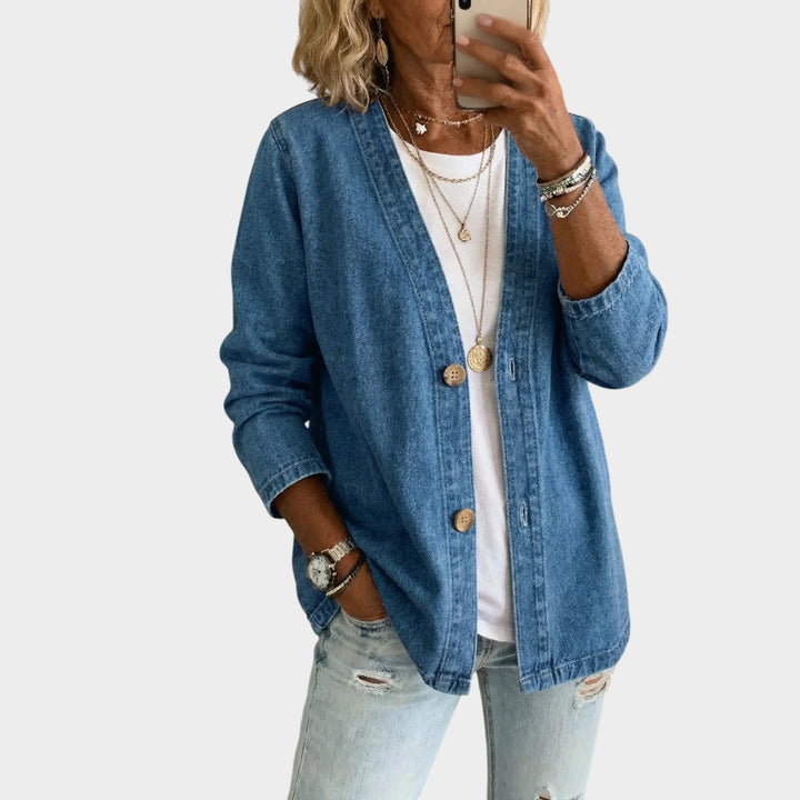 Women’s Denim Cardigan Button Front Longline Style