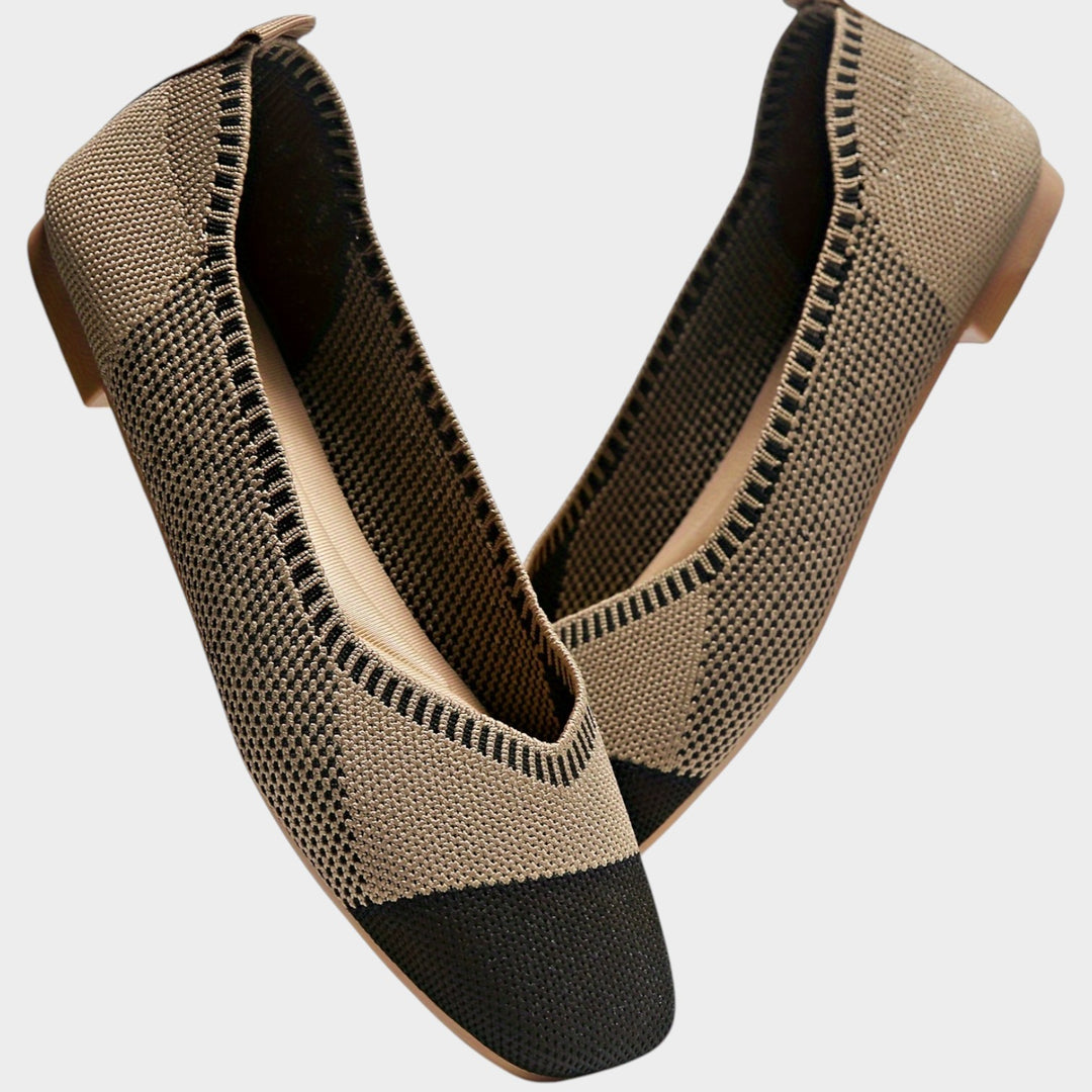 Women’s Ballet Flats Woven Square Toe Breathable Design