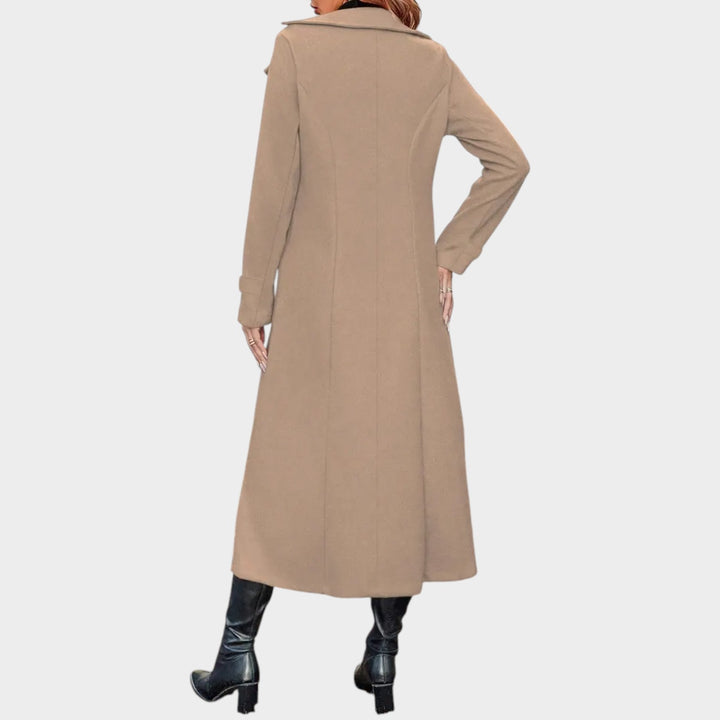 Women’s Double Breasted Coat Notched Lapel Collar