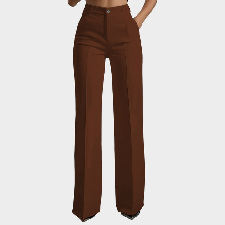 Women’s High-Waist Pants Elastic Waist Casual Trousers