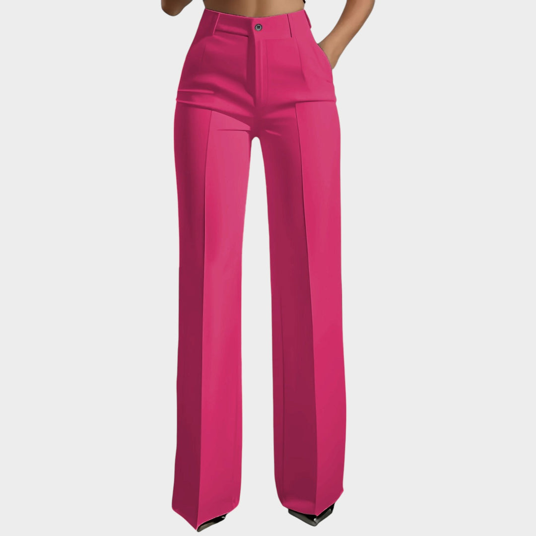 Women’s High-Waist Pants Elastic Waist Casual Trousers