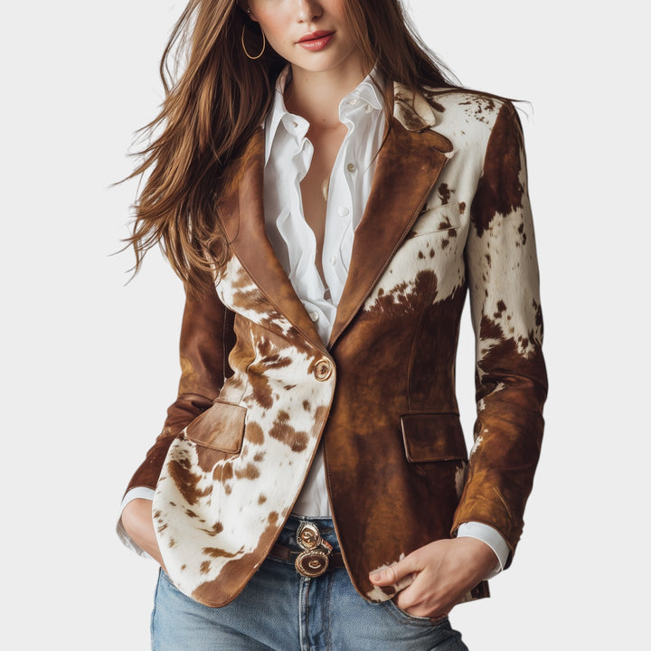 Women’s Blazer Animal Print Vintage Tailored