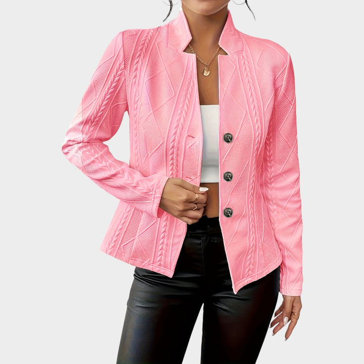 Women’s Blazer Office Cable Knit Button Front