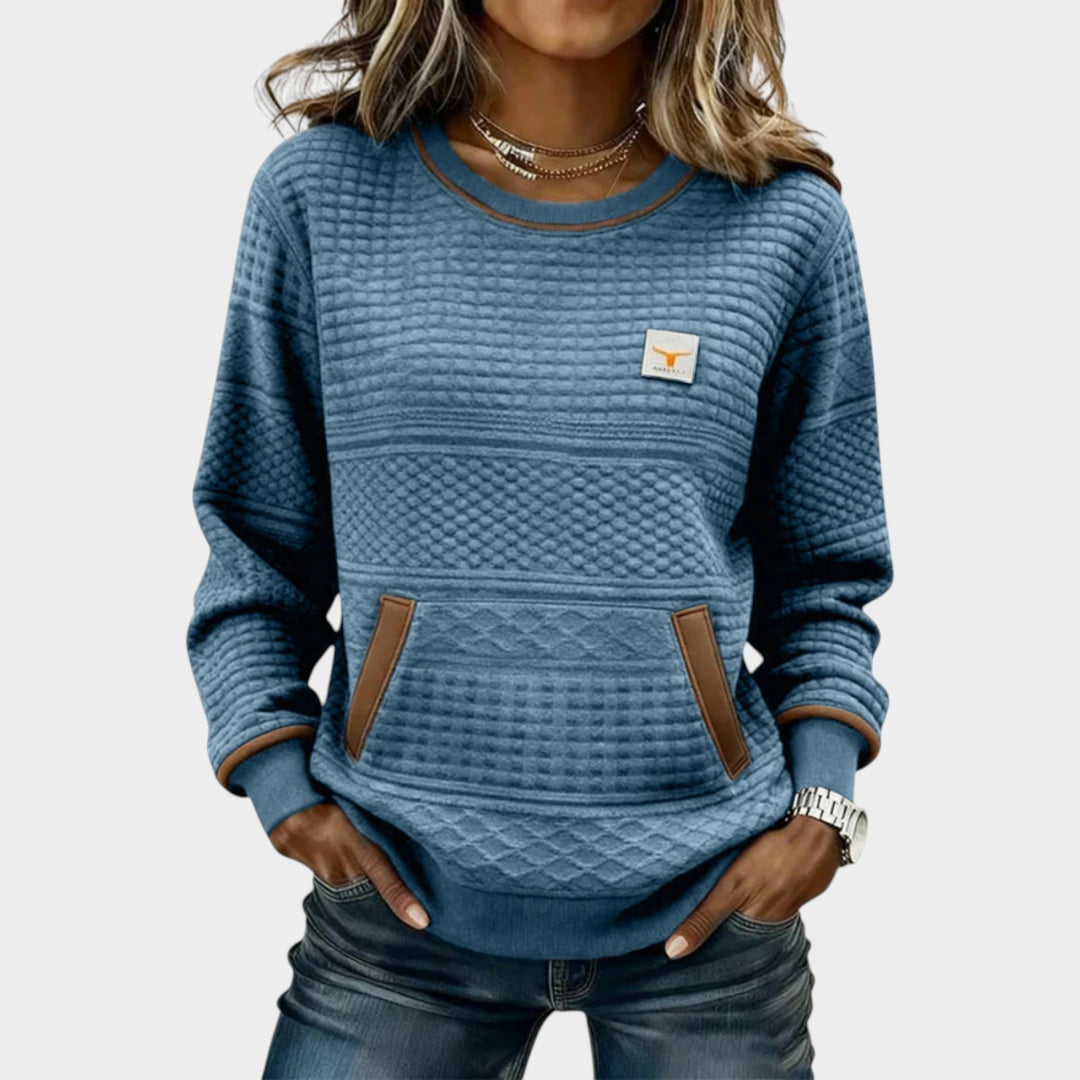 Women’s Knit Sweatshirt Crew Neck Long Sleeve