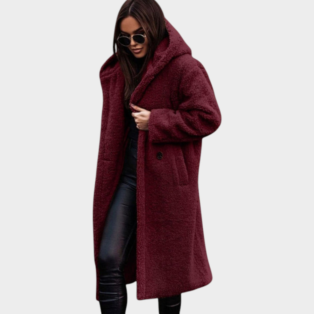 Women’s Faux-Fur Coat Longline Notched Lapel