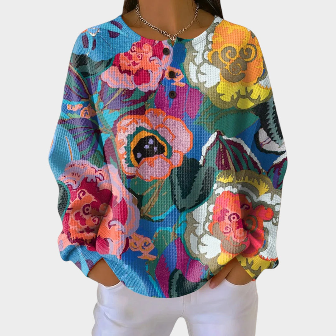Women’s Sweatshirt Floral Painted Print Casual Style