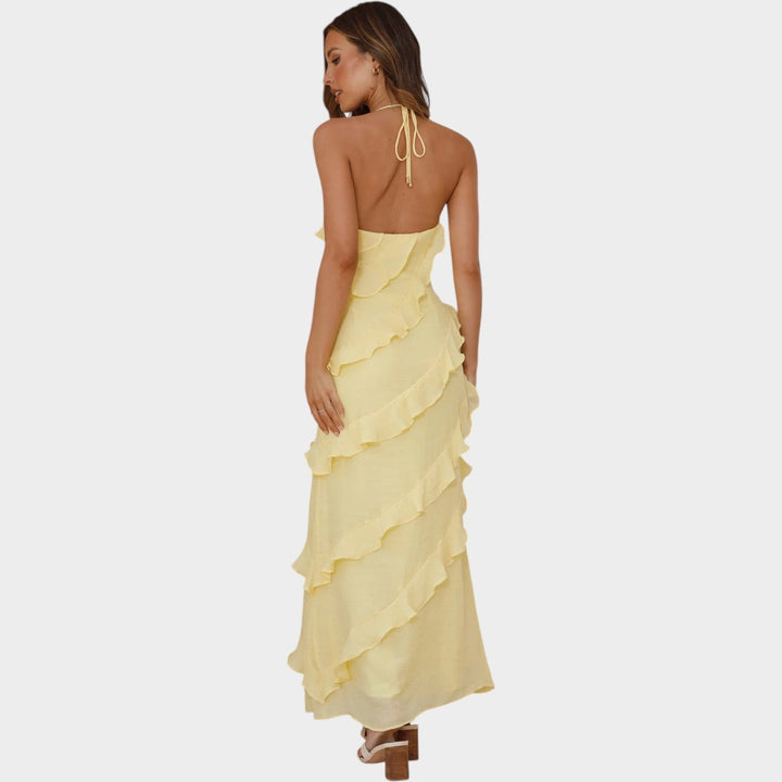 Tiered Ruffle Formal Maxi Dress
