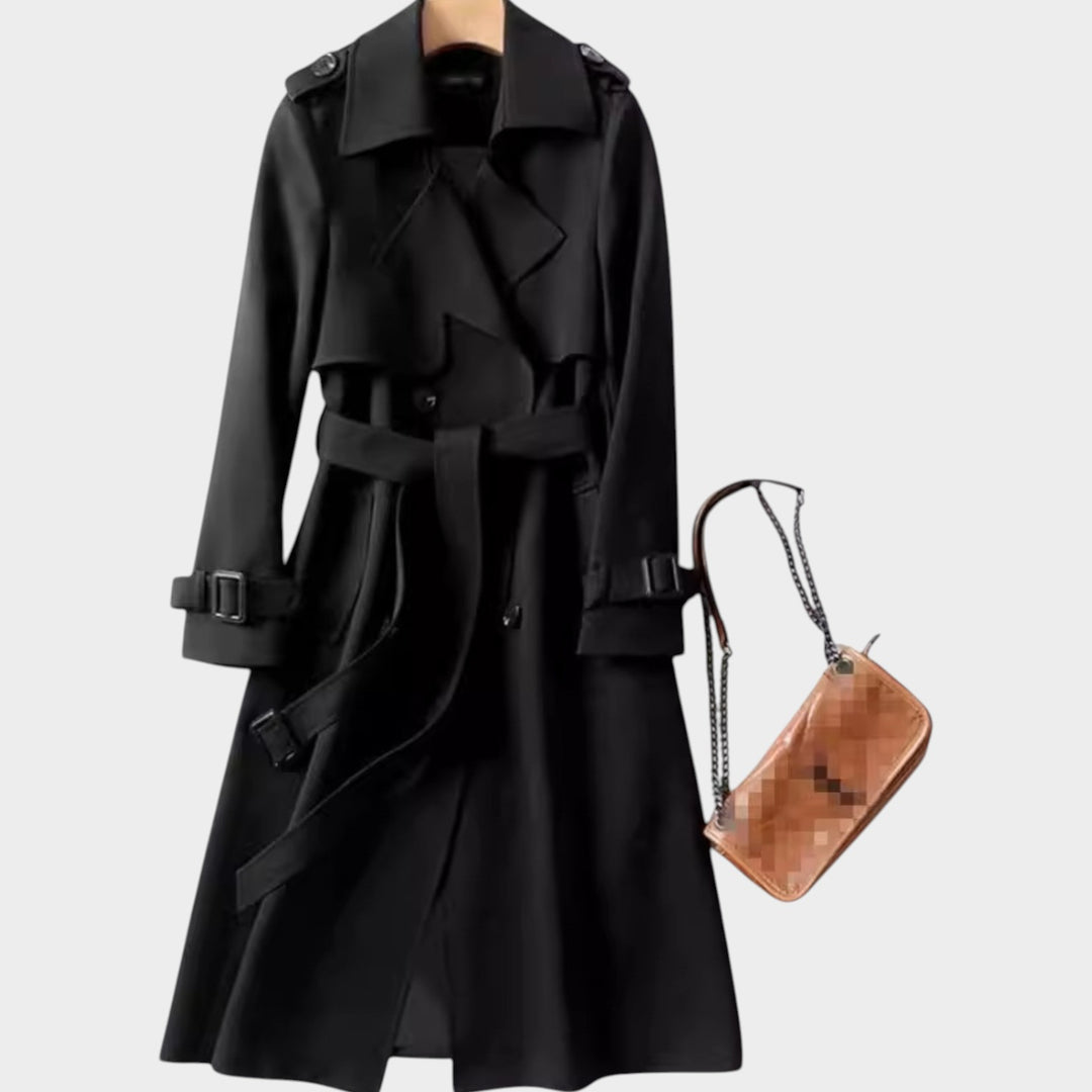 Elegant Wool Knee-Length Loose Fit Coat