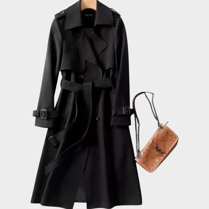 Elegant Wool Knee-Length Loose Fit Coat
