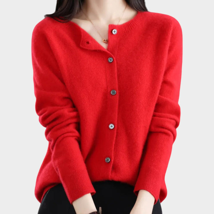 Women’s Knit Cardigan Crew Neck Soft Texture