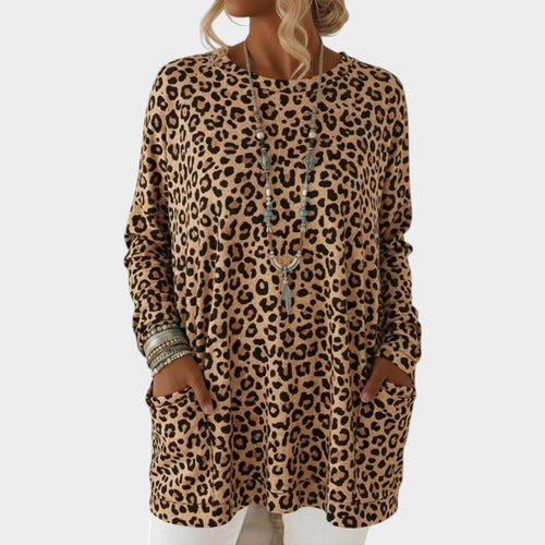 Women’s Leopard Print Top Soft Touch Long Sleeve