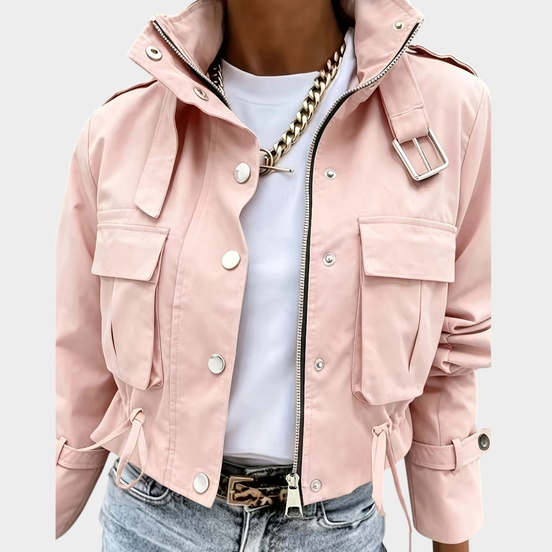 Women’s Jacket Casual Stand Collar Cropped Hooded