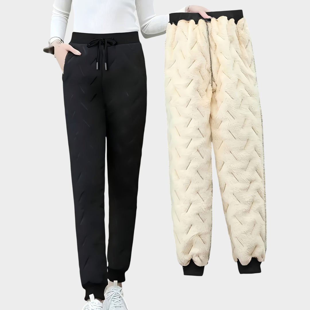 Women’s Thermal Pants Warm Lined Windproof Zipper Pockets